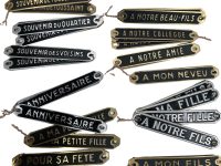 Alternative view of Vintage French Aluminium Gift Celebration In Memorium Funeral In Memory Remembrance Grave Crematorium Flower Plaques SOLD INDIVIDUALLY c1990-2000's