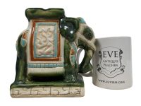 Alternative view of Vintage Chinese Small Elephant Green Blue Brown Ceramic Display c1970-80's