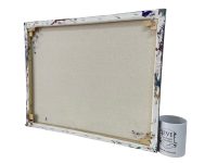 Alternative view of Vintage French "Lavender" Acrylic Painting On Canvas Wall Decor Decoration Pour Lavender Blue Drip Splatter by John Francis c2000's