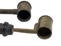 Alternative view of Vintage French D'Armes Brass Wood Gunpowder Powder Adjustable Measure Measuring Spoon Small Scoop Ladle Measures c1910-1920's