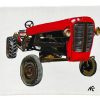 Red Tractor Acrylic Original Painting On Canvas Wall Decor Decoration Farmyard Machinary Art - Nicky Churchyard