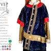Antique French Theatre Asymmetrical Blue Velvet Costume Regal Royal Court Prince King Lord Jacket Display Prop France circa 1900s