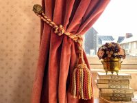 Vintage French Tassels Orange Yellow Off White Curtain Pullbacks Embrasse Rideaux Large Classic Curtain Tassel Tie Rope Ribbons 1970's