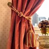 Vintage French Tassels Orange Yellow Off White Curtain Pullbacks Embrasse Rideaux Large Classic Curtain Tassel Tie Rope Ribbons 1970's