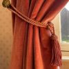 Vintage French Tassels Pink Rose Curtain Pullbacks Embrasse Rideaux Curtain Tassel Tie Ribbons Rope 1960's