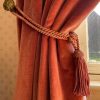 Vintage French Tassels Pink Rose Curtain Pullbacks Embrasse Rideaux Curtain Tassel Tie Ribbons Rope 1960's