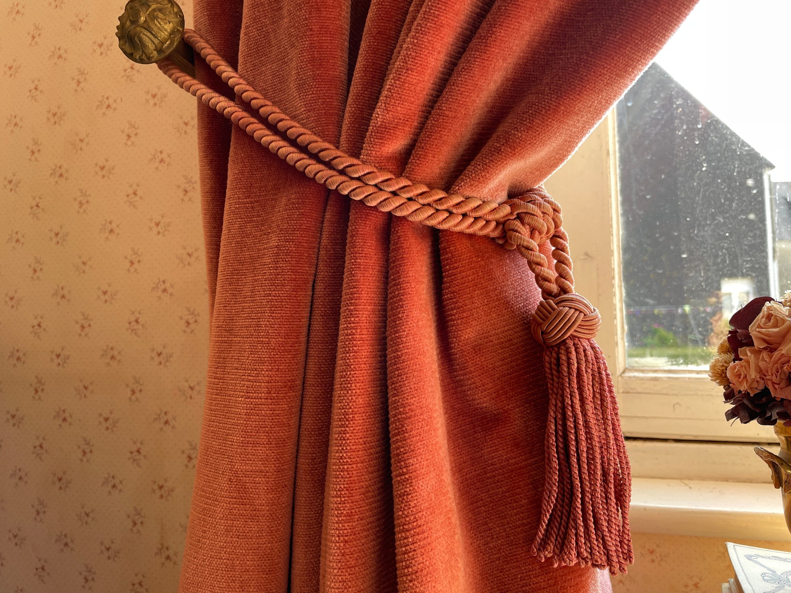 Velour Brown Ribbon Set Old Rose Velour Brown Ribbon Set Old Rose