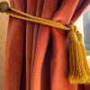 Vintage French Yellow Gold Curtain Pullbacks Embrasse Rideaux Classic Curtain Tassel Tie Rope Ribbons 1960's