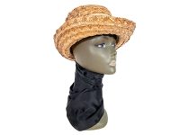 Vintage French Straw Hat With Ribbon Theatre Prop 1950-60's