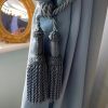 Vintage French Tassels Blue Curtain Pullbacks Embrasse Rideaux Large Classic Curtain Tassel Tie Rope Ribbons 1960's