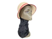 Vintage French Cloche Straw Hat With Tape Red Trim Theatre Prop 1940-50's