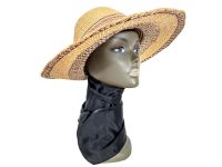 Vintage French Wide Brimmed Straw Hat Theatre Prop 1960-70's