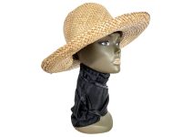 Vintage French Wide Brimmed Straw Garden Hat Theatre Prop 1960-70's