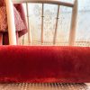 Vintage French Hard Burnt Orange Velvet Back Neck Roll Pillow Pillows Bed Chair Sofa circa 1940-50's