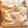 Vintage Natural Square Cotton Linen Portuguese Blend White Cotton Pillow Pillows Bed Chair Sofa circa 1990's