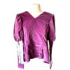 Vintage French Mauve Velour Ballon Sleeve Top XXS Extra Extra Small Top Theatre Costume Fabric Zipper Closing France circa 1970s