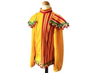 Vintage French Yellow Striped with Epaulettes Polyester Top Zipper Closing Child 6 years old Theatre Costume Poly France circa 1970s