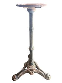 Vintage French Heavy Small Bistro Style Side Table Leg Stand Cast Iron Stand Plinth Add Your Own Top circa 1960-70's