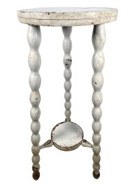 Stool Vintage French Traditional Worn Weathered Repaired D Tall Stool Chair Stand Bobbin Leg Rest Plinth Seating Tabouret c1950-60’s