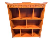 Small Wall Shelf Unit Vintage Asian Style Taiwanese Wooden Stand Wood Side Wall Plinth Ornament Display Hanging Shelves c1990's