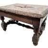 Antique Step French Bench Stool Small Tiny Table Wooden Wood Chair Seat Side Stand Flower Pot Display Shelf Prop Tabouret c1920-30's