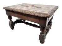 Antique Step French Bench Stool Small Tiny Table Wooden Wood Chair Seat Side Stand Flower Pot Display Shelf Prop Tabouret c1920-30's