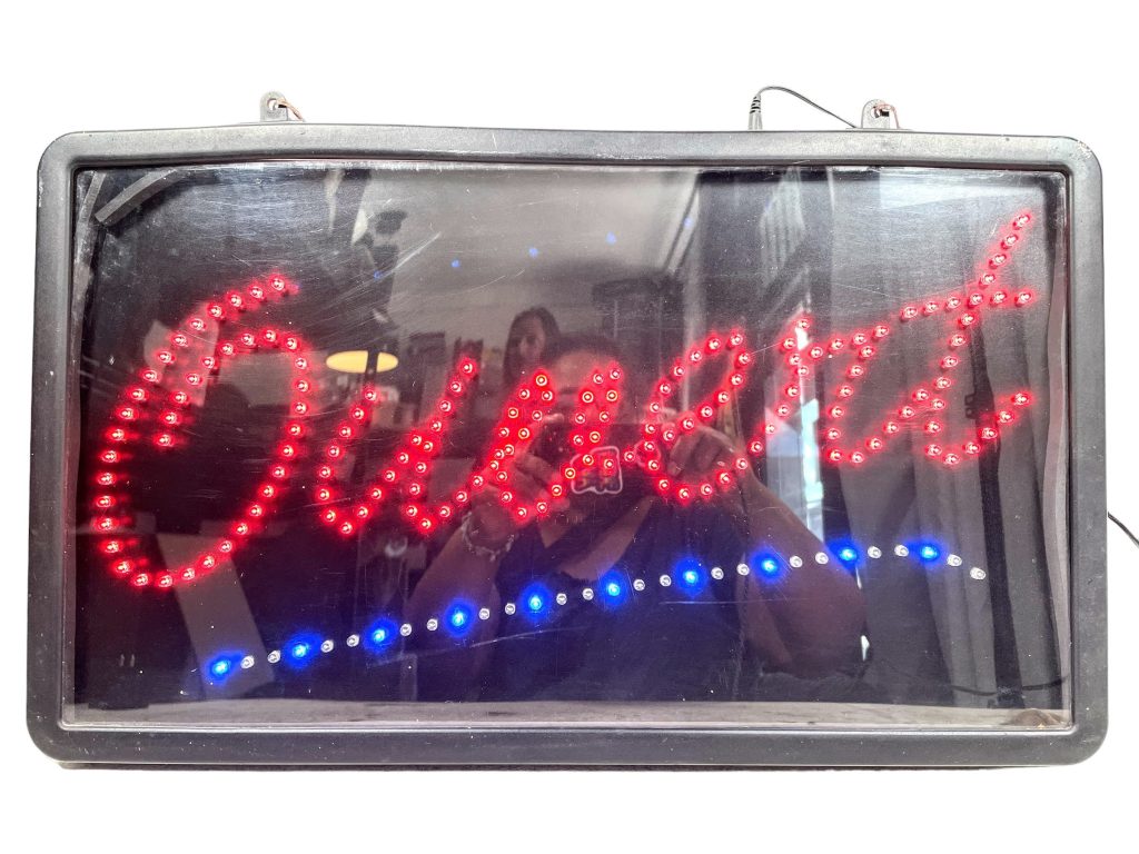Vintage French Animated LED Open Ouvert Shop Sign Retail Commercial c2000