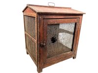 Vintage French fromagier gardeniere fromage wood cheese sausage cooling mesh closet food storage box mesh circa 1970's