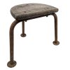 Vintage French Small Milking Stool Wooden Rusty Metal Step Chair Seat Kitchen Industrial Commercial Genuine circa 1950-60's