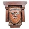 Vintage French Wood Wooden Church Altar Religious Shelf Finial Display Stand Decor Furniture Piece c1950's