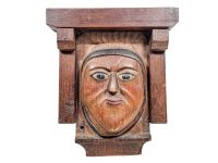 Vintage French Wood Wooden Church Altar Religious Shelf Finial Display Stand Decor Furniture Piece c1950's