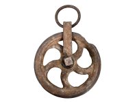 Antique French Well Barn Pulley Wheel Industrial Farm Machinary Lifting circa 1910-20's