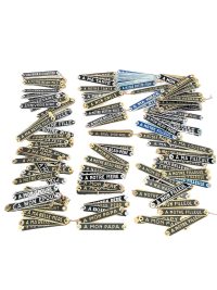 Vintage French Aluminium Gift Celebration In Memorium Funeral In Memory Remembrance Grave Crematorium Flower Plaques SOLD INDIVIDUALLY c1990-2000's