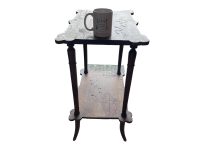 Alternative view of Vintage French Rectangular Carved Top Swallow Swift Leg Side Table Stand Display Plinth Pot Tabouret c1930-40's