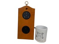 Alternative view of Vintage French Metal Wood Thermometer Barometer Barometre Weather Forecasting Instrument Hanging Wall c1980-90's