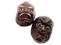 Alternative view of Vintage Indonesian Small Puppet Doll Theatre Dance Mask Face Decorative Wooden Decor Carving Sculpture Art c1970's