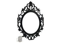 Alternative view of Vintage French Faux Reproduction Oval Portrait Picture Mirror Frame Two Available Old Rusty Metal Tones circa 1970-80's