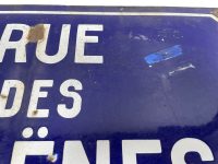 Alternative view of Vintage French Original Iron Convex Enamel Street Sign Rue Des Troènes Street Of Privets Metal Road Display Promotional c1950's