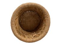 Alternative view of Vintage Indian Stool String Cane Canework Woven Bench Seat Chair Stand Display Shelf Tabouret circa 1990's