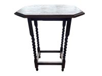 Vintage French Rectangular Barley Twist Leg Side Table Stand Display Plinth Pot Tabouret c1930-40's