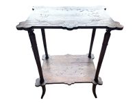 Vintage French Rectangular Carved Top Swallow Swift Leg Side Table Stand Display Plinth Pot Tabouret c1930-40's