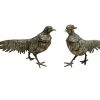 Vintage French Silver Coloured Metal Peacock Couple Bird Figurine Ornament Decor Design Animal c1960-70's de France