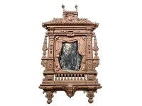 Antique French Copper Photo Picture Frame Opera Theatre Stage Display Heavy Metal Desktop Ornate Decorative Ornate c1900-1910's