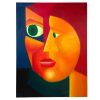 Vintage French Abstract Acrylic Painting "Matilde AKA Mat" On Wood Board Cubism Style Wall Decor Decoration c2000