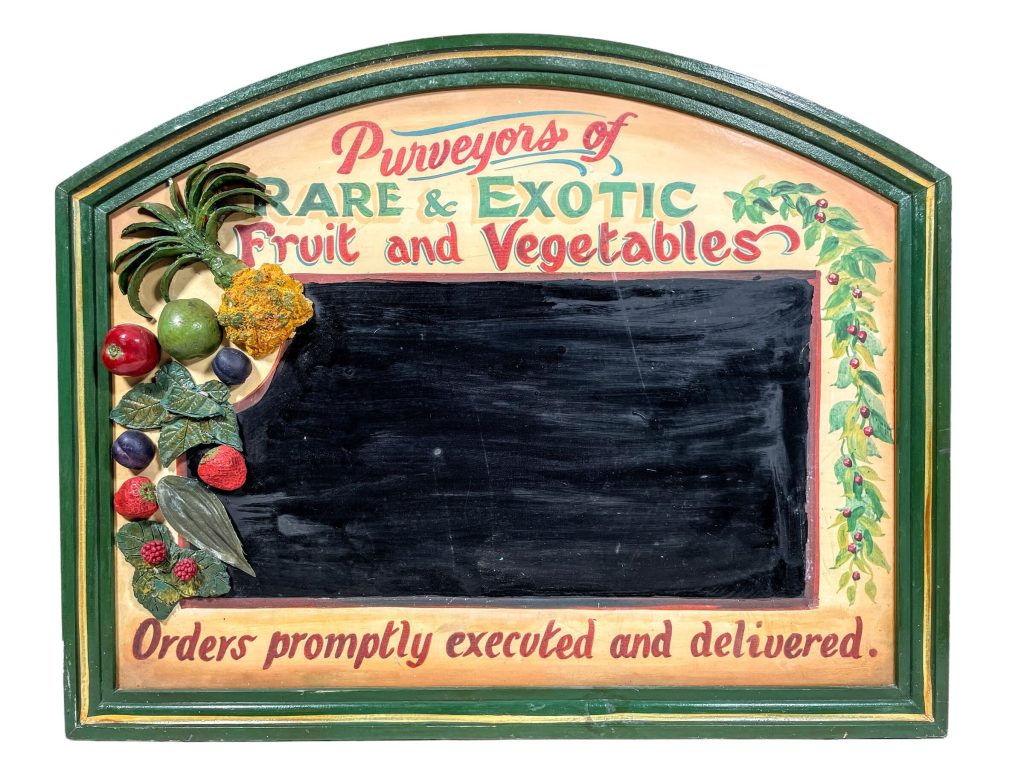 Vintage Fruit & Vegetable Blackboard Chalk Board Restaurant Cafe Shop Kitchen Sign Wall Hanging Display Menu Black Board c1990's