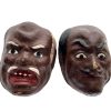 Vintage Indonesian Small Puppet Doll Theatre Dance Mask Face Decorative Wooden Decor Carving Sculpture Art c1970's