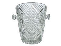 Vintage French Glass Heavy Champagne Wine Ice Bucket Container Drinks Cooler Display Bar Decor Wedding Reception circa 1970-80's