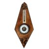 Vintage French Metal Wood Thermometer Barometer Barometre Weather Forecasting Instrument Hanging Wall c1960-70's