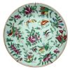 Antique Chinese French Magasins Du Louvre Paris Mint Green Decorated Wall Hanging Ceramic Plate Serving Dish Table Wall Decor c1900's
