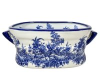 Jardiniere Antique English Ironstone Delft Style Cache Pot Planter Decorative Flower Basket Pot Holder Ceramic c1910